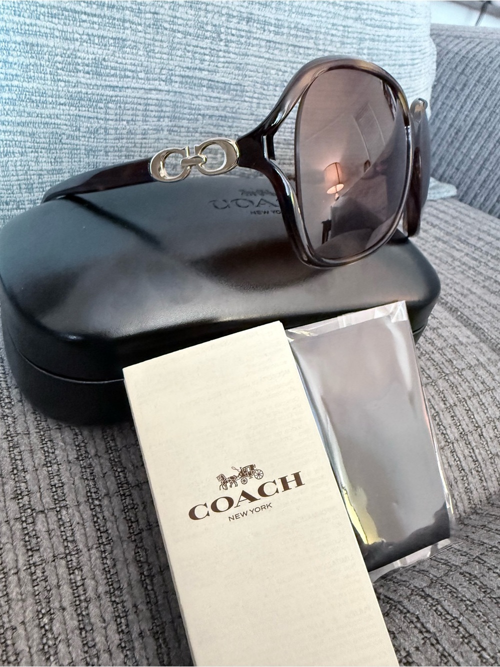 Coach Oversized Sunglasses Tortoise Brown/Gradient - Picture 9 of 11